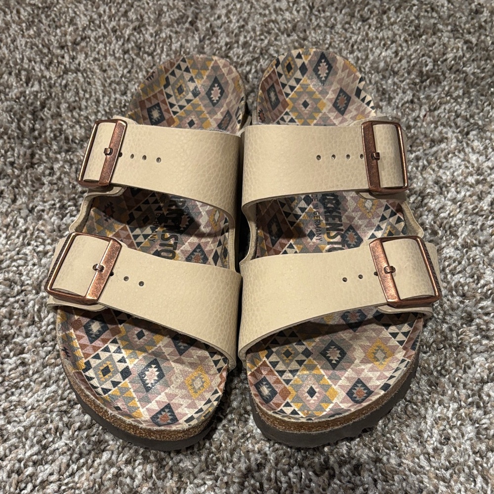 Birkenstock Women Sandals in Beige and Copper